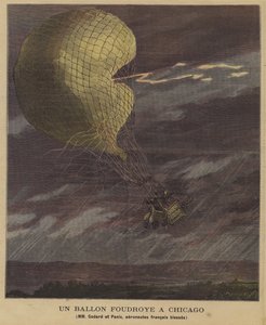 Un globo alcanzado por un rayo sobre Chicago de French School
